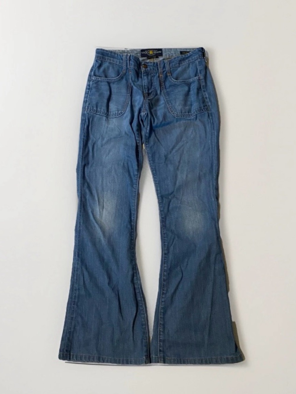 Lucky Brand 4/27 Charlie Flare stretch low rise blue jeans